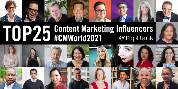 2021 Content Marketing World 25 Content Marketing Influencers Collage Image