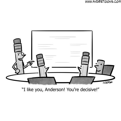 decisive employee cartoon