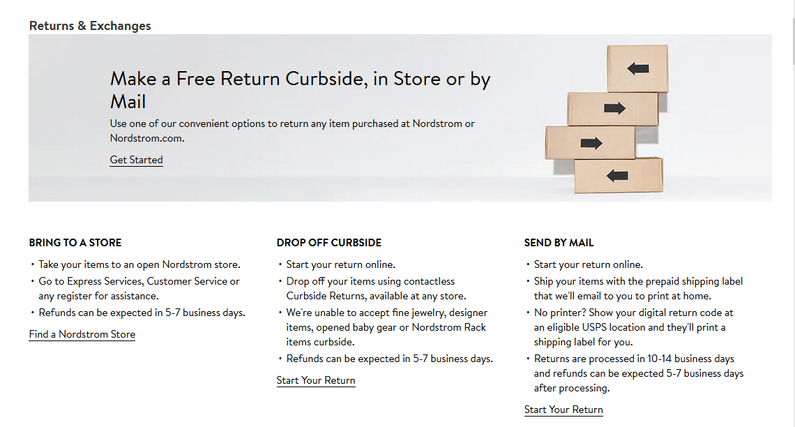 Nordstrom's return policy