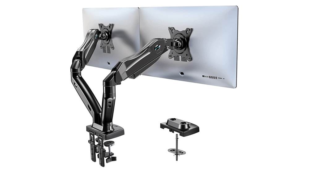 HUANUO Dual Monitor Stand - Adjustable Spring Monitor Desk