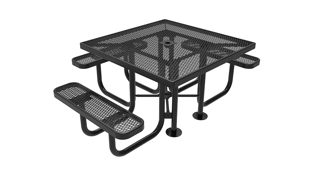 COATED OUTDOOR FURNITURE TSQH-BLK Top Square Portable Picnic Table
