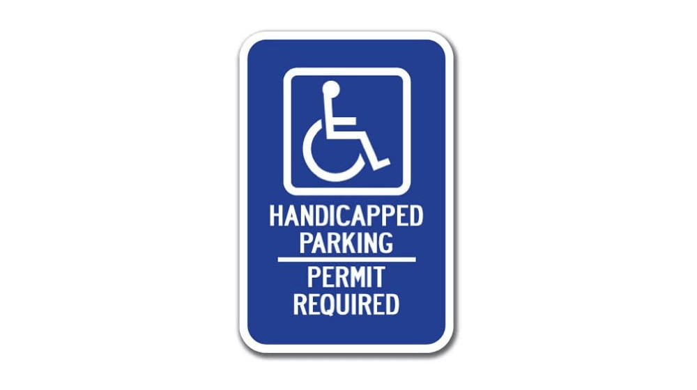 Handicapped Symbol with Handicapped Parking Permit Required Sign
