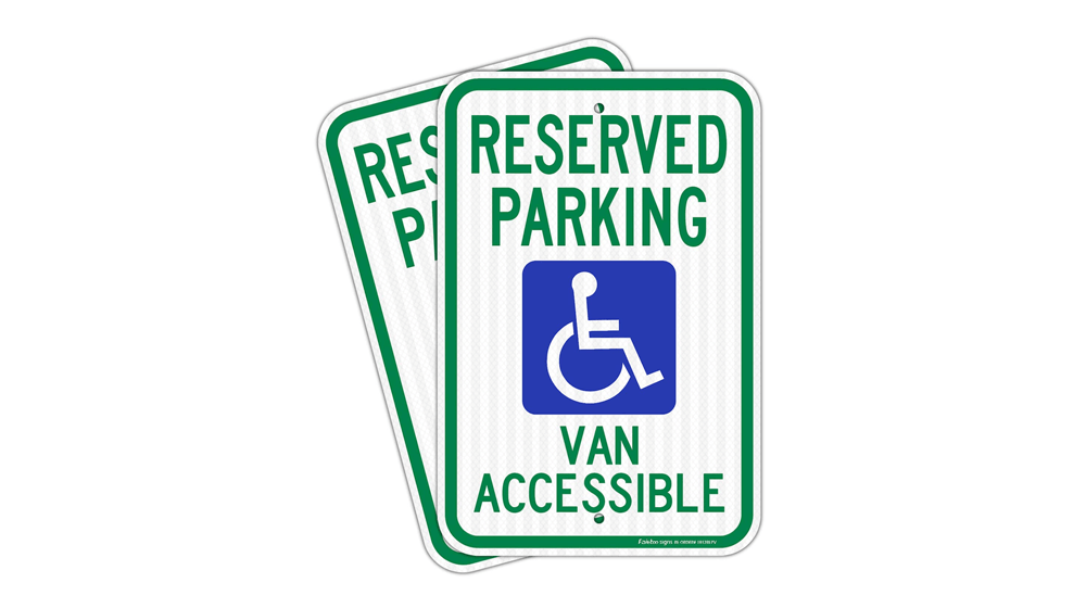 Reserved Parking Sign,Van Accessible Sign, (2 Pack) Handicap Parking Sign