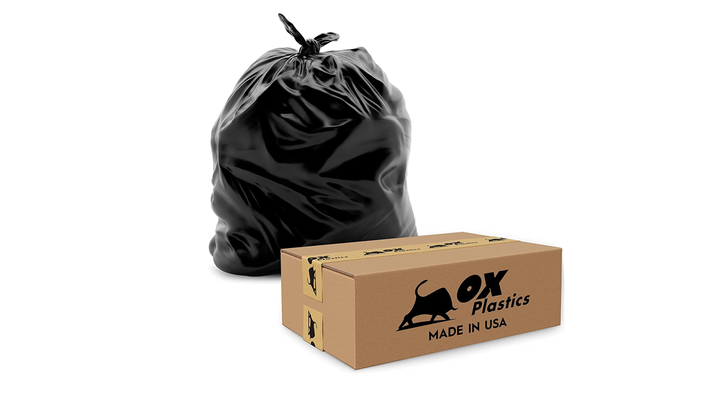 55 Gallon Trash Bags 3 MIL Contractor, Large Thick Heavy Duty Garbage Bag