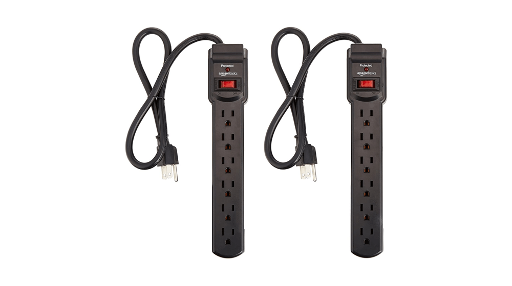 Amazon Basics 6-Outlet, 200 Joule Surge Protector Power Strip