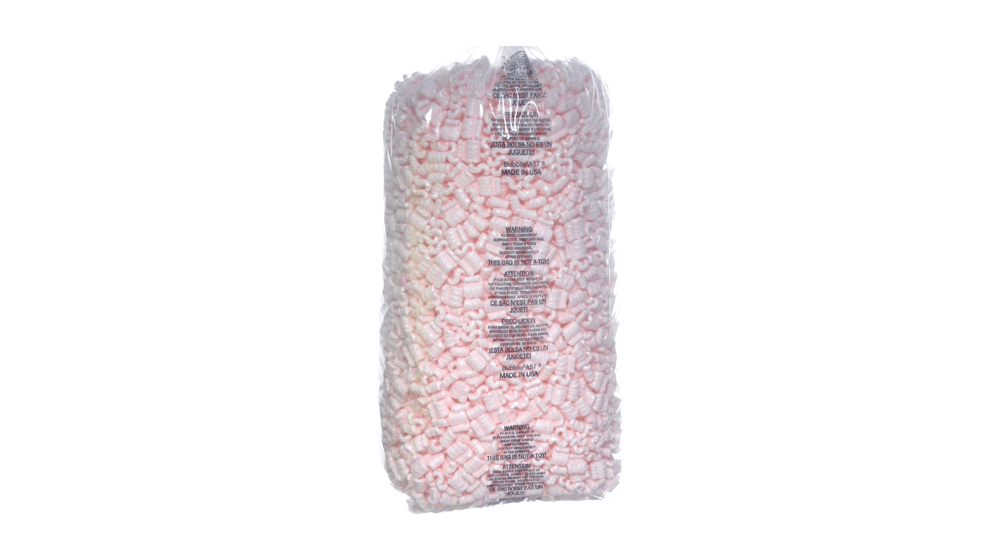 Bubblefast! Brand 3.5 cu. ft. (22.5 Gallons) Pink Anti-Static Packing Peanuts