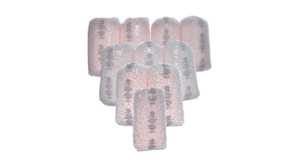 Bubblefast Brand 35 cu. ft. (225 gallons) Pink Anti Static Packing Peanuts
