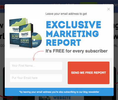 create website popup
