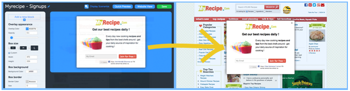 create website popup