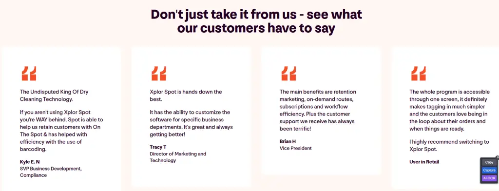 Xplor Spot customer reviews