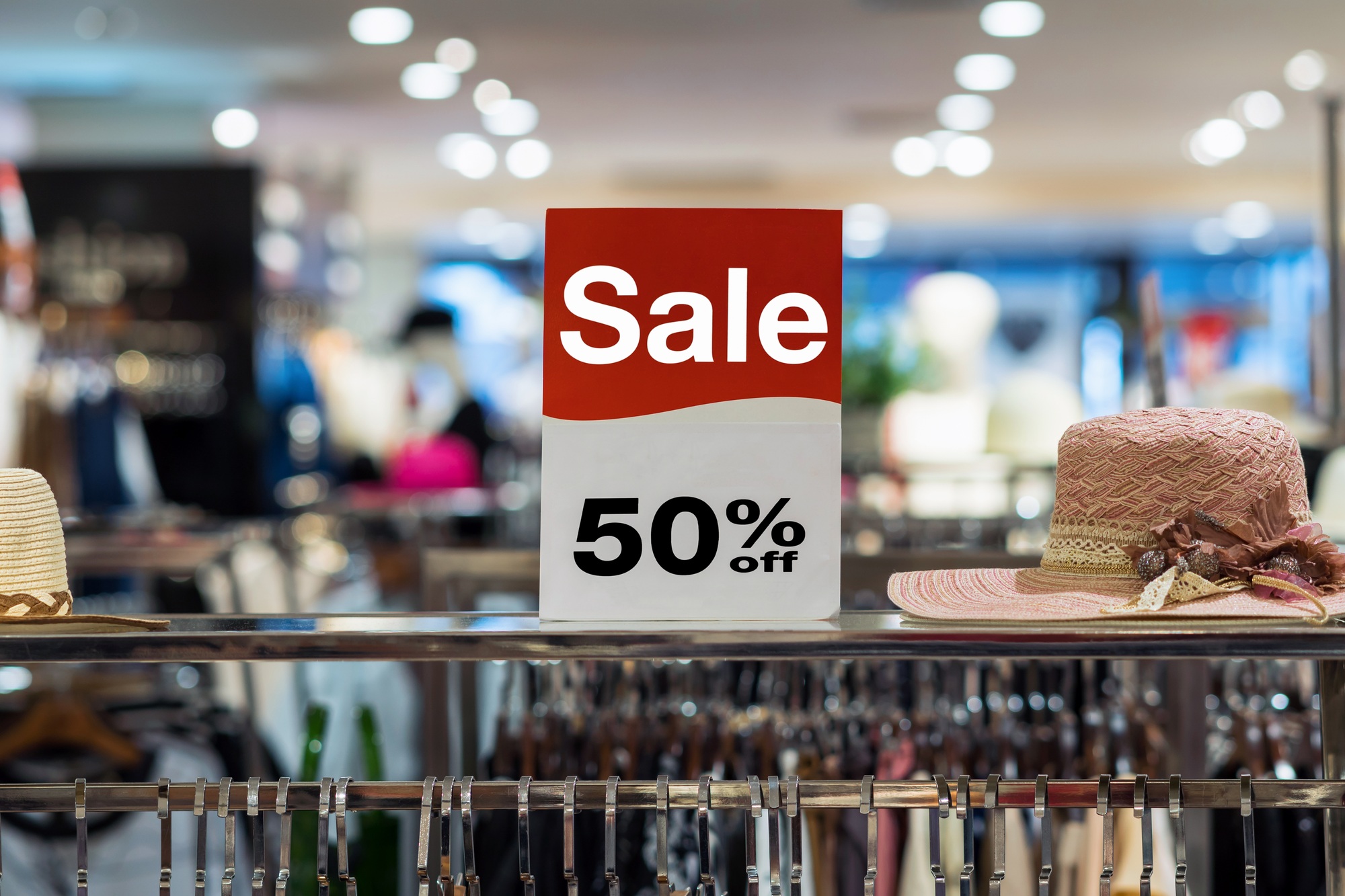 sale 50% off mock up advertise display frame setting over the clothes line