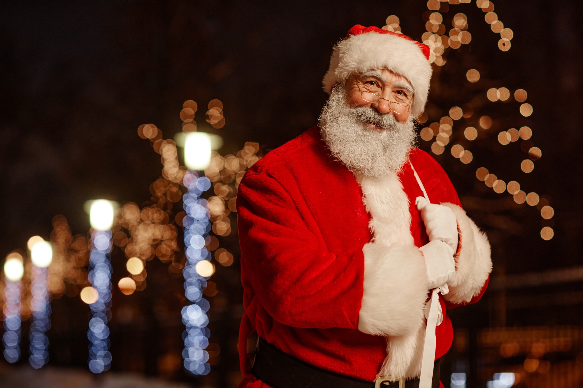 Santa Claus With Sack Outdoors
