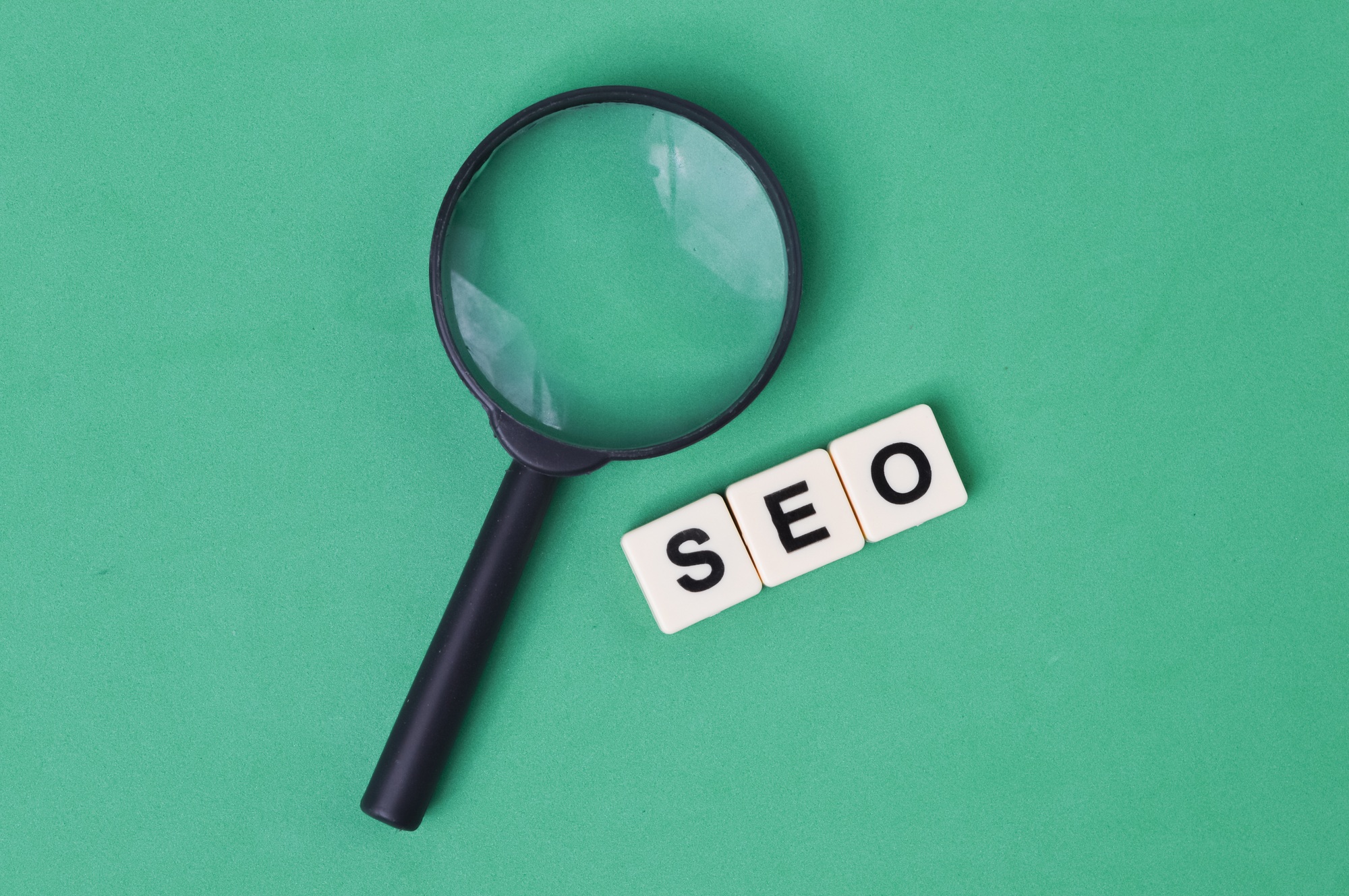 Square letters with text SEO stands for Search Engine Optimozation