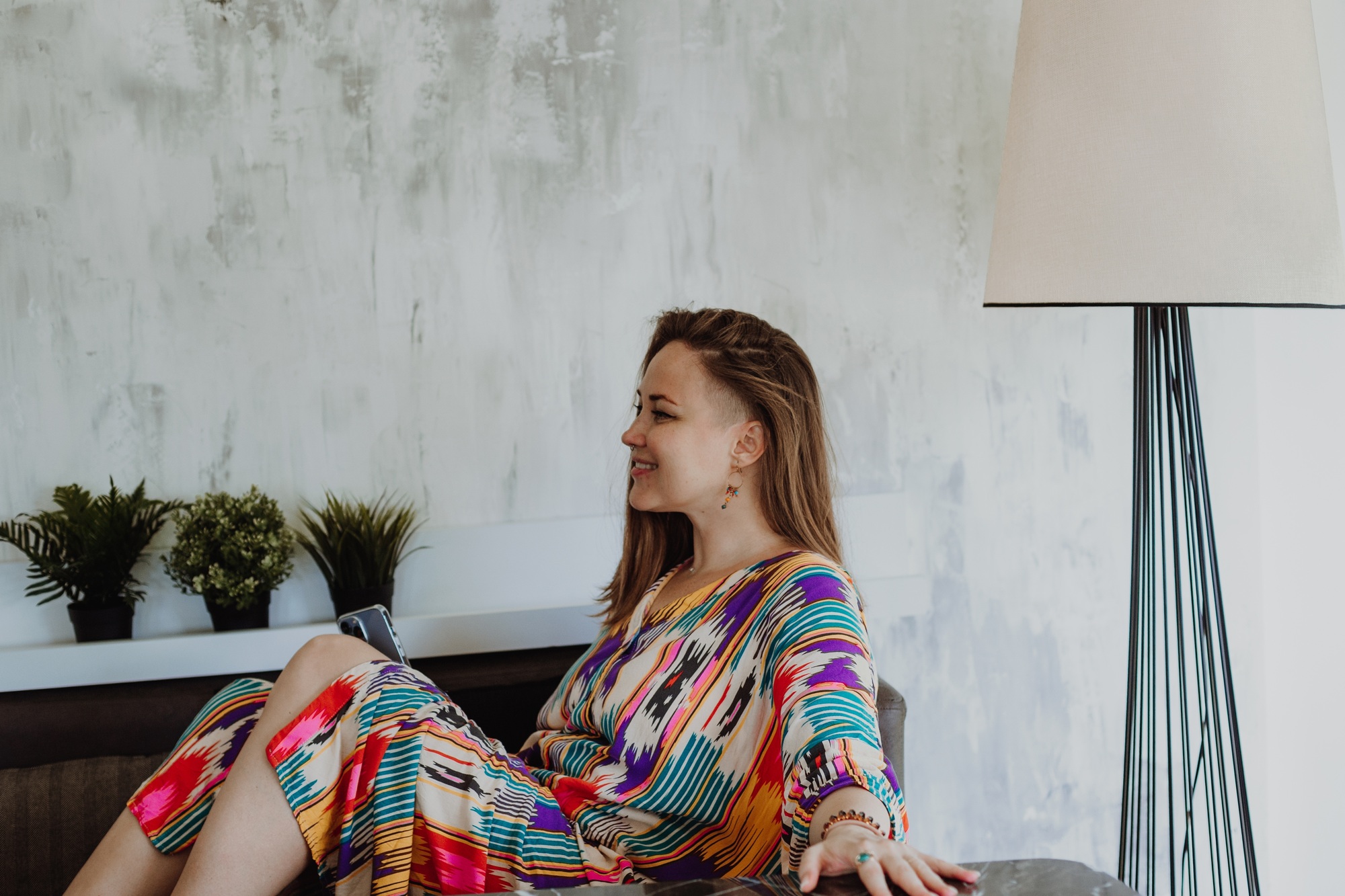 beautiful generation Z girl relaxing at home