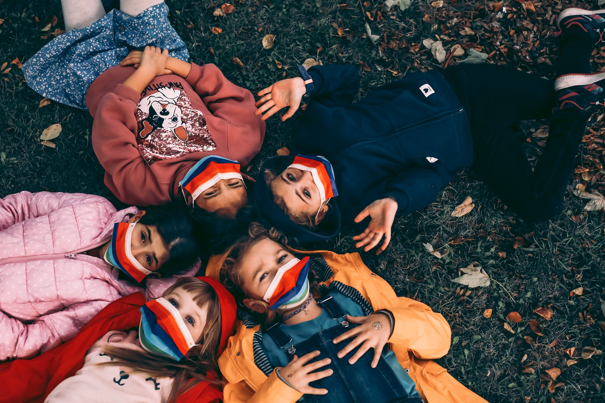 girls teenagers Generation Z, a new generation of people in rainbow masks