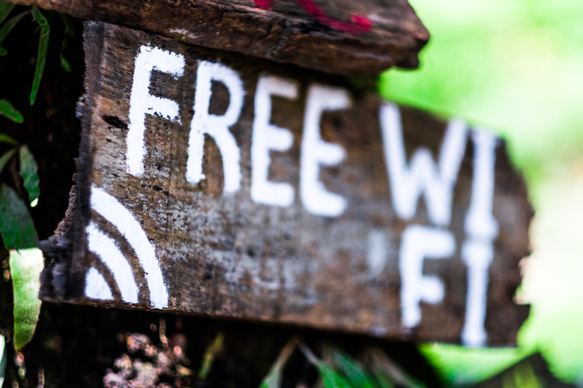 Free wi-fi signboard in Kathmandu city, Nepal