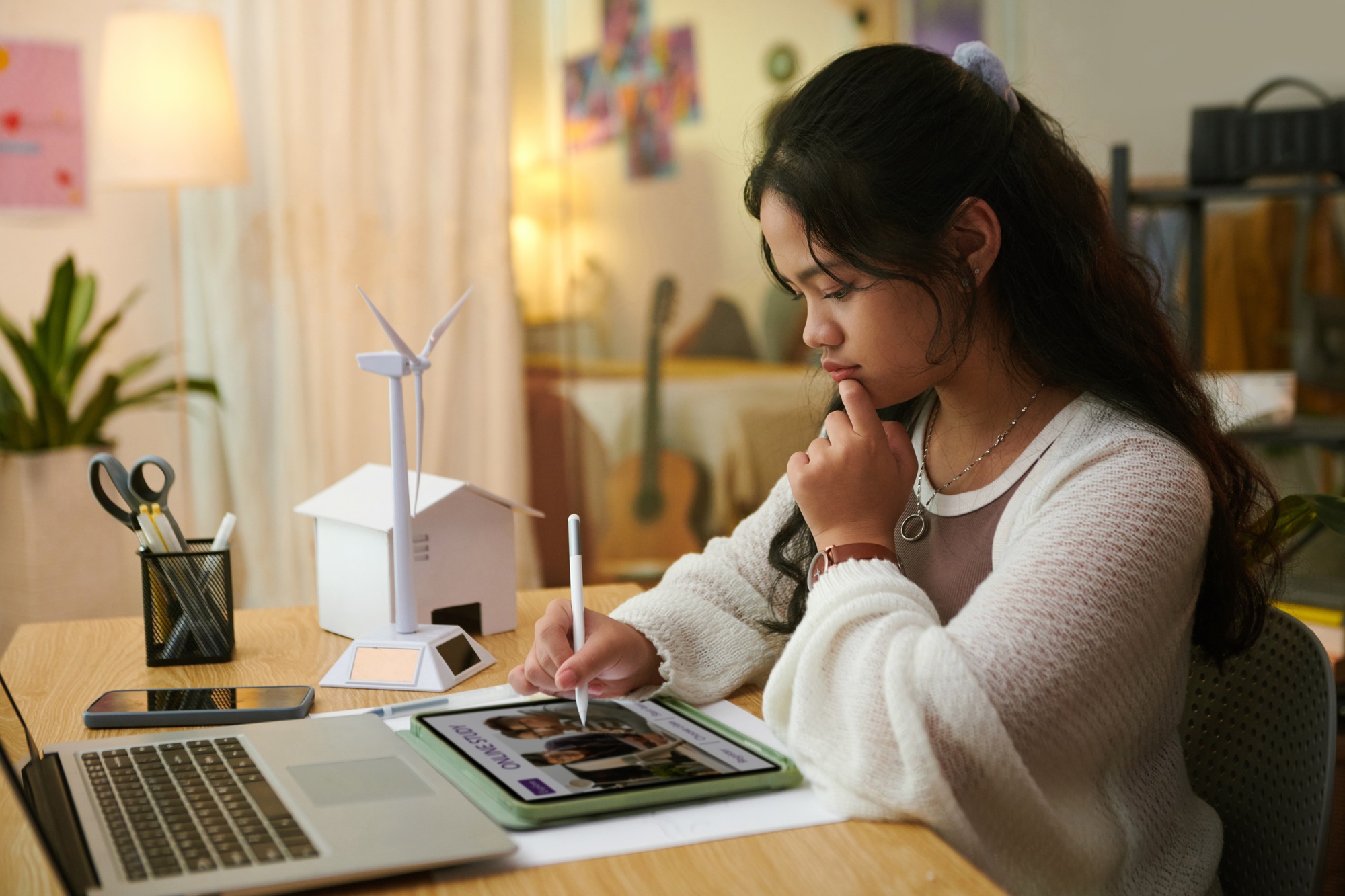 Girl Enrolling in Online Course