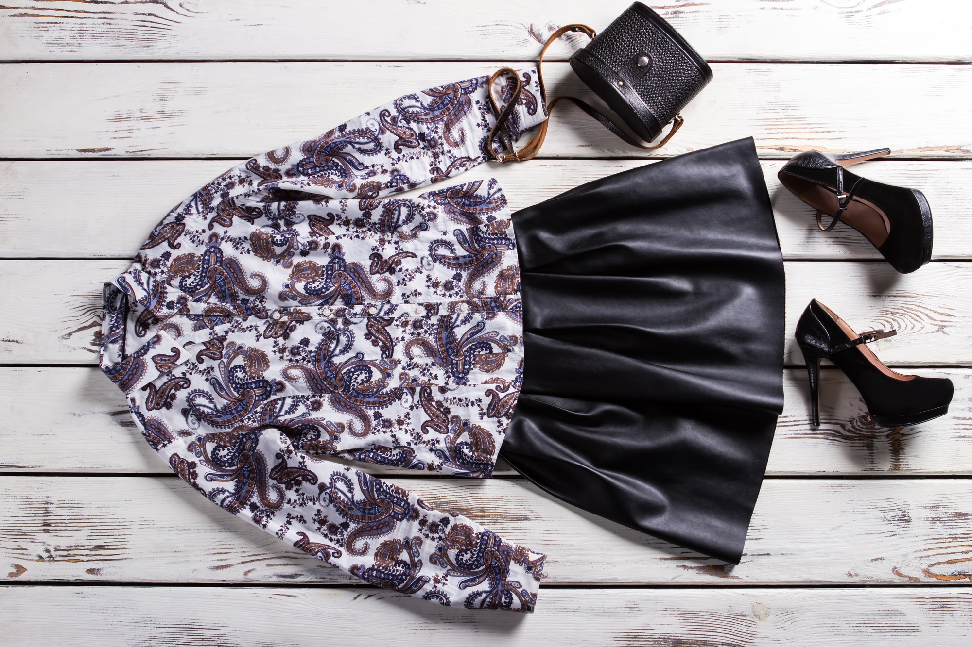 Glamour outfit on store shelf.