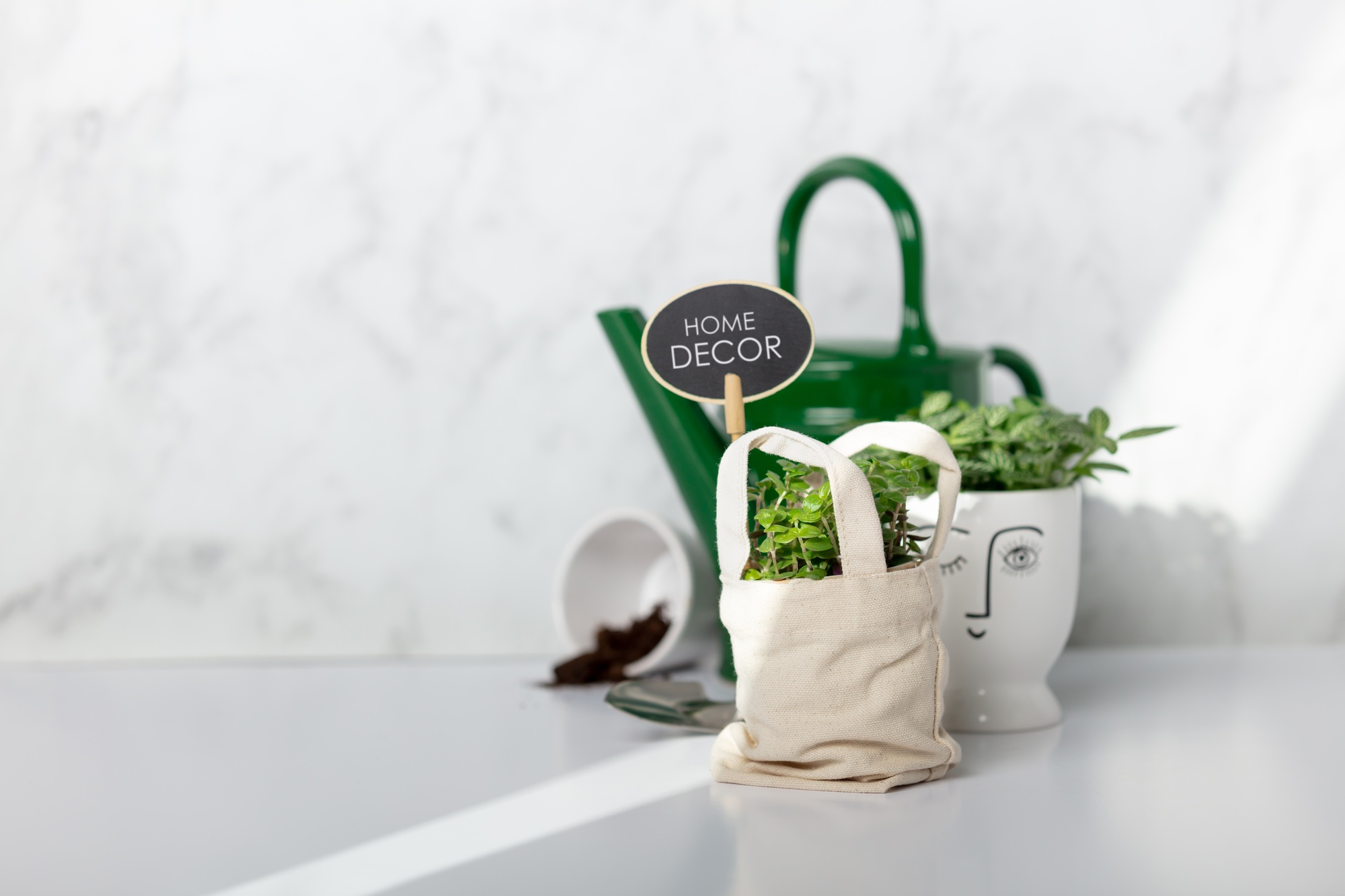 Home decor, zero waste, eco friendly sustainable life style concept