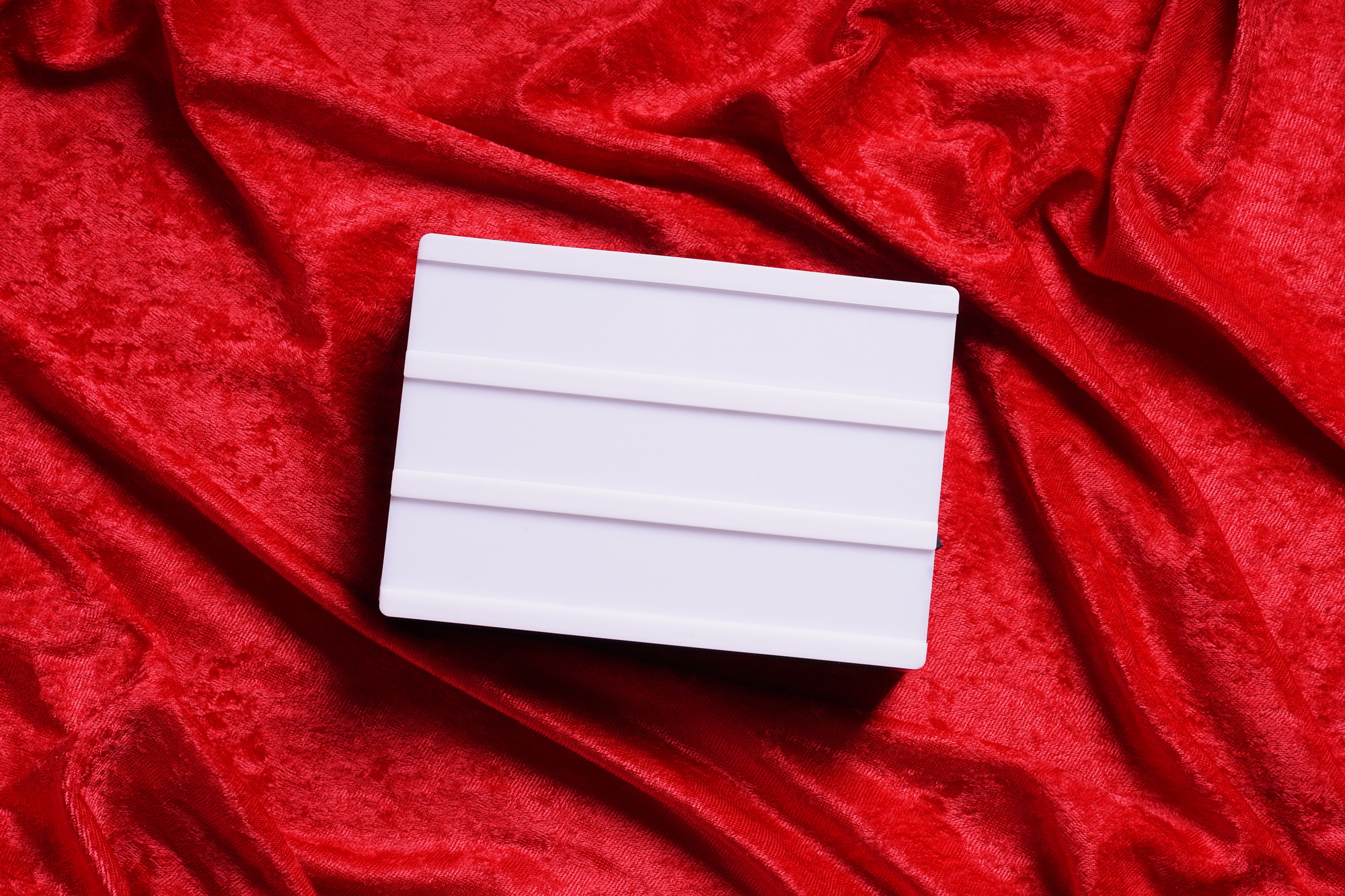 lightbox on red velvet background
