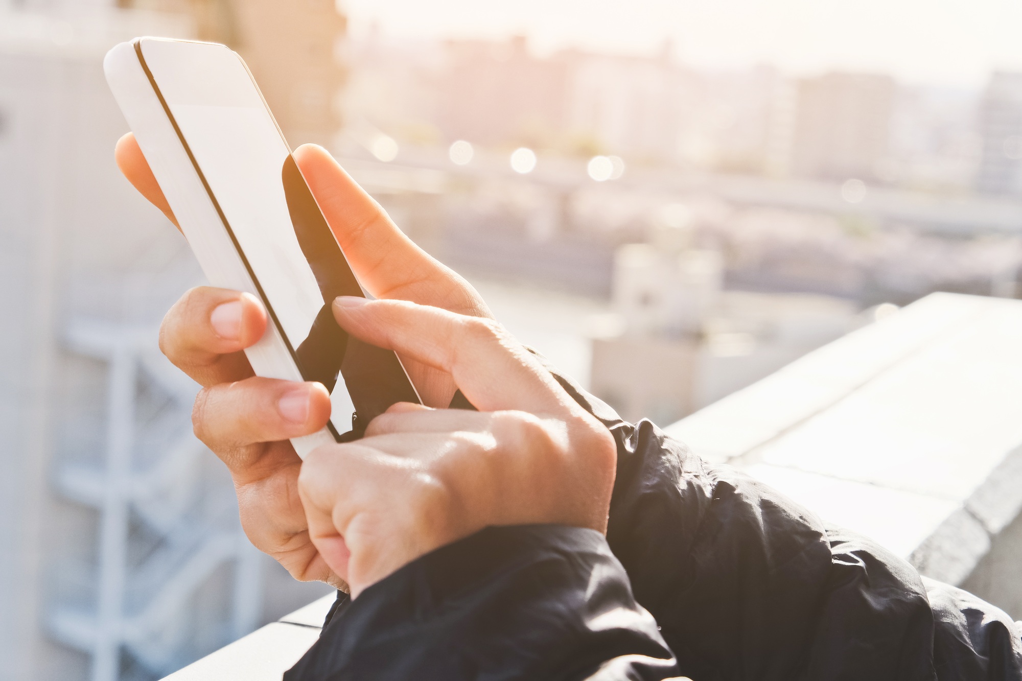 Mobile devices,Close up image of using mobile smart phone