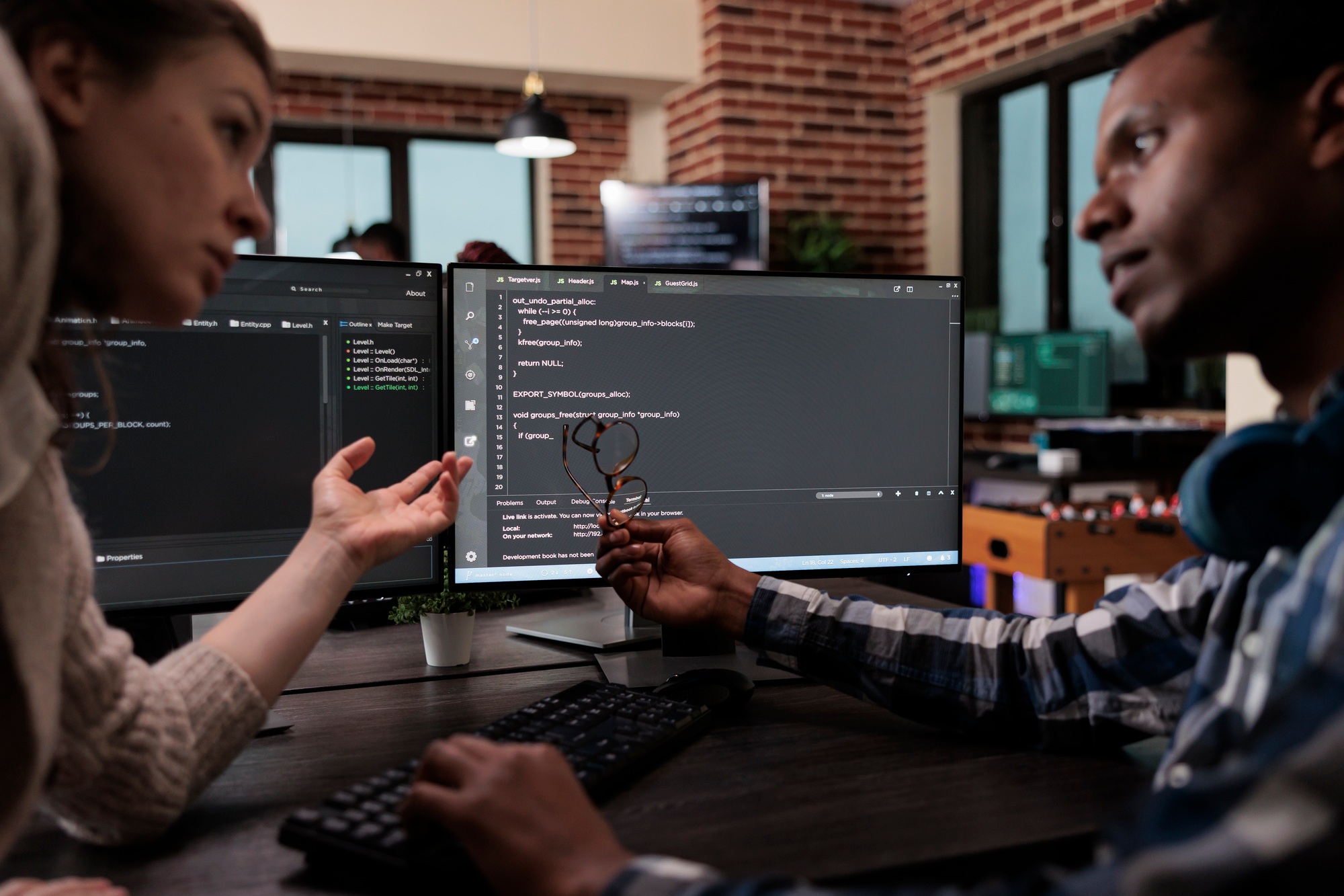 Network developers updating firewall system through information processing using layers of security