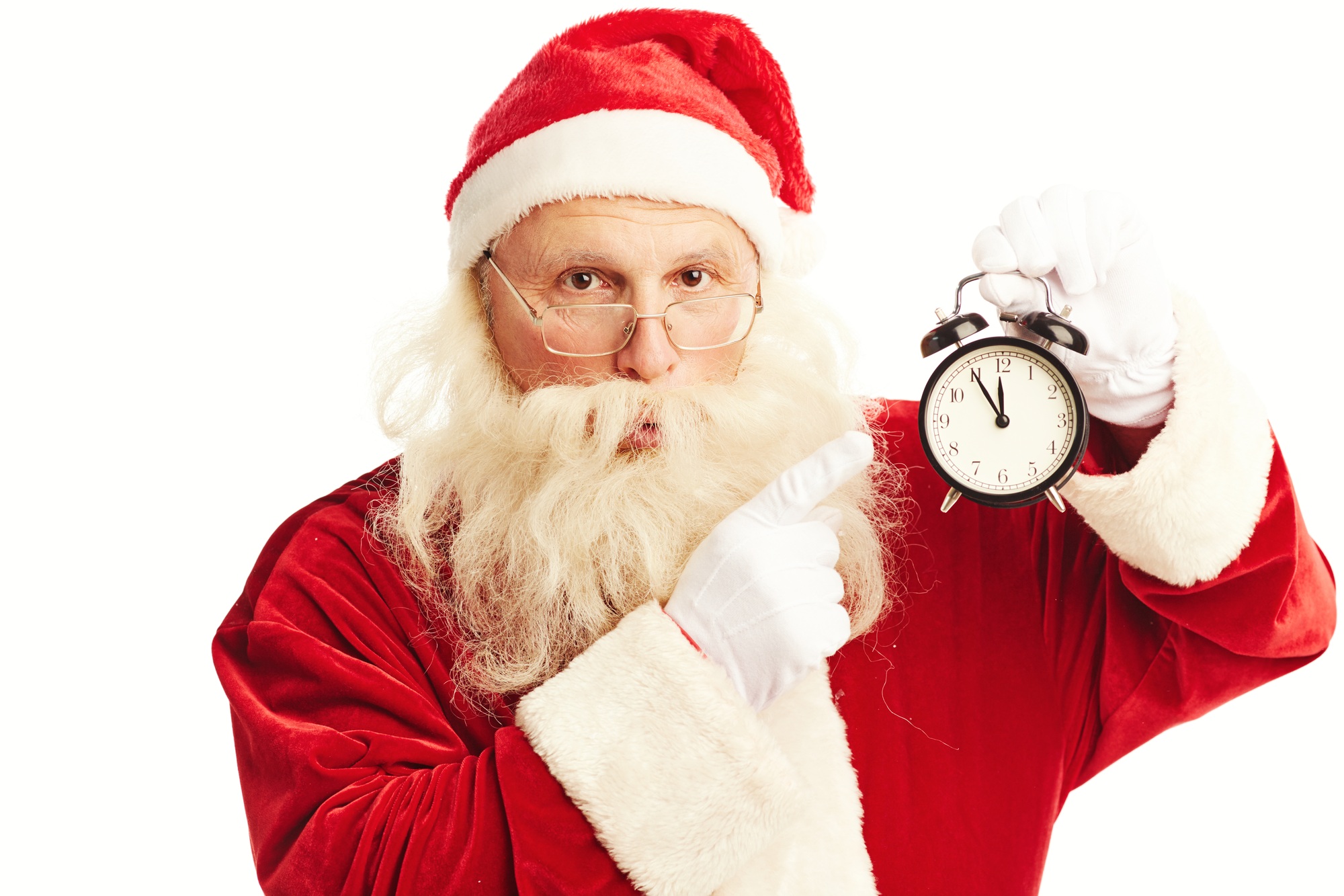Pointing at alarm-clock