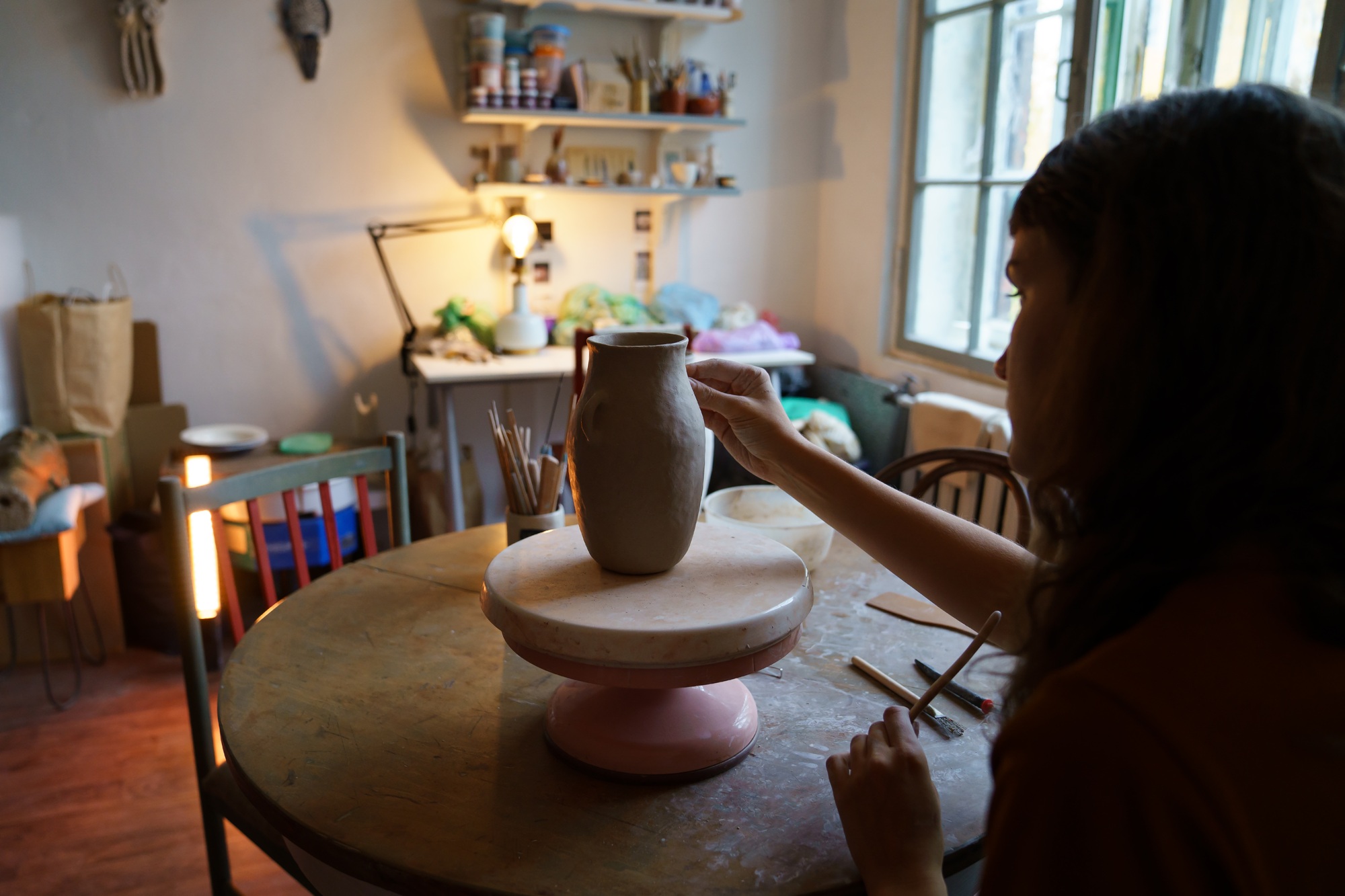 Pottery classes for starting craft studio entrepreneurship and business in handicraft production