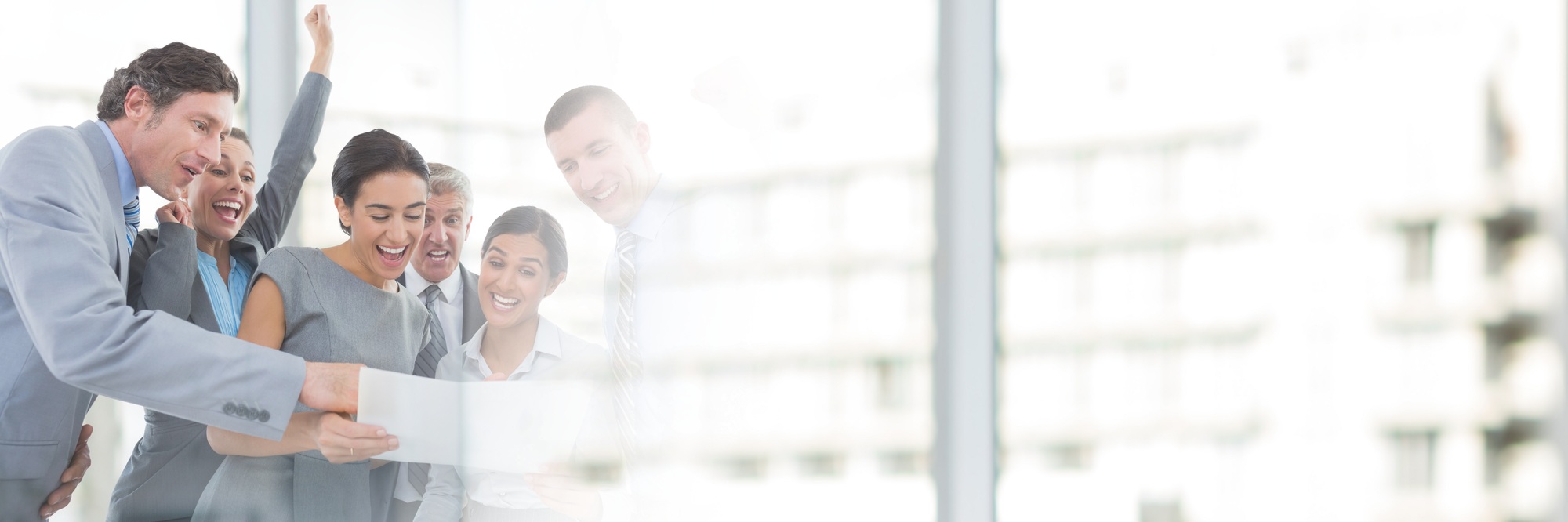 Teamwork transition with business people together