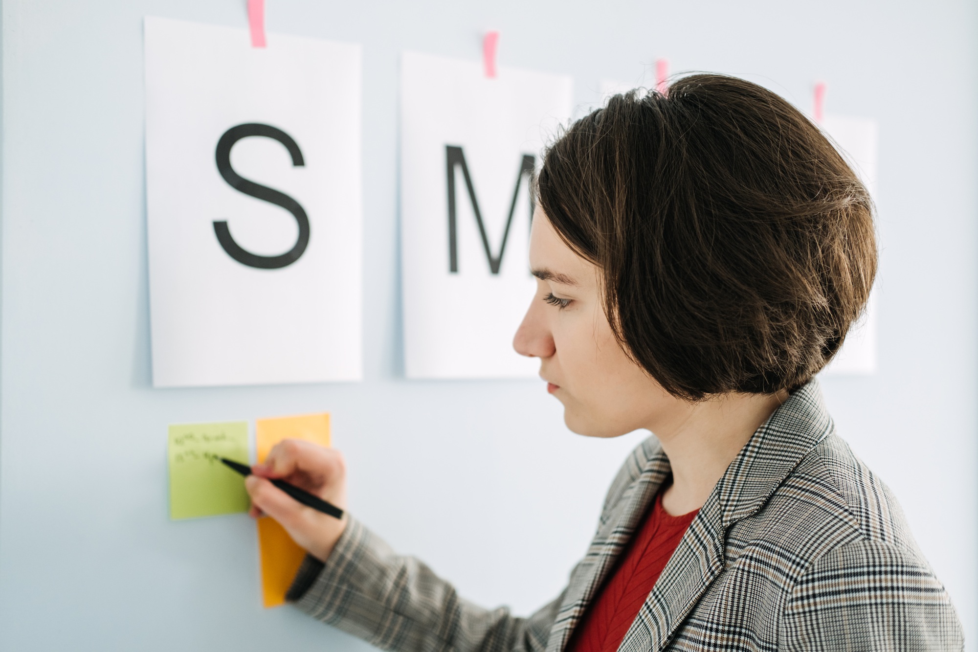 Time Management, Planning weekly schedule For Business Owners managers. Young Businesswoman, manager