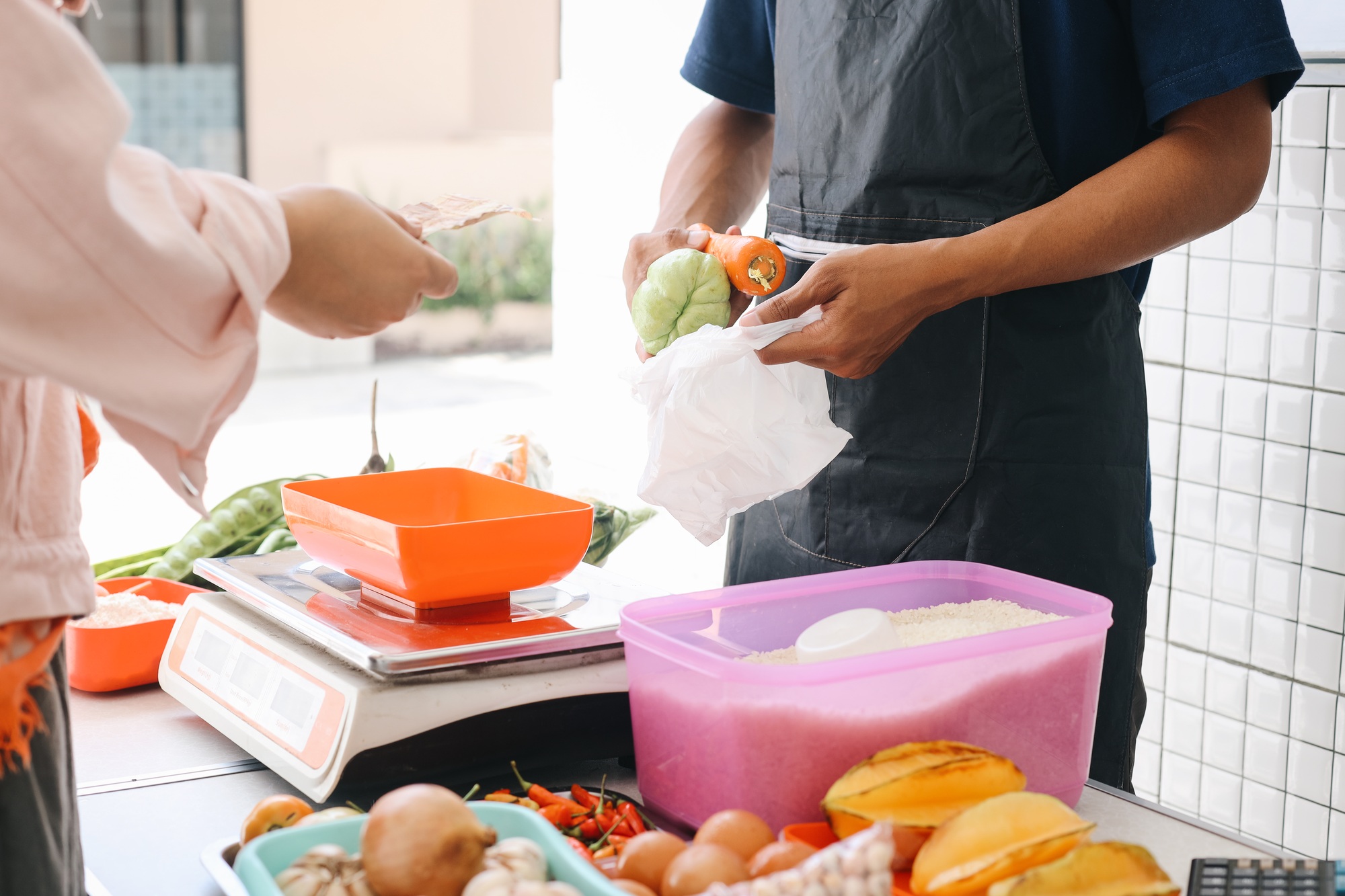 Transaction at Groceries Store