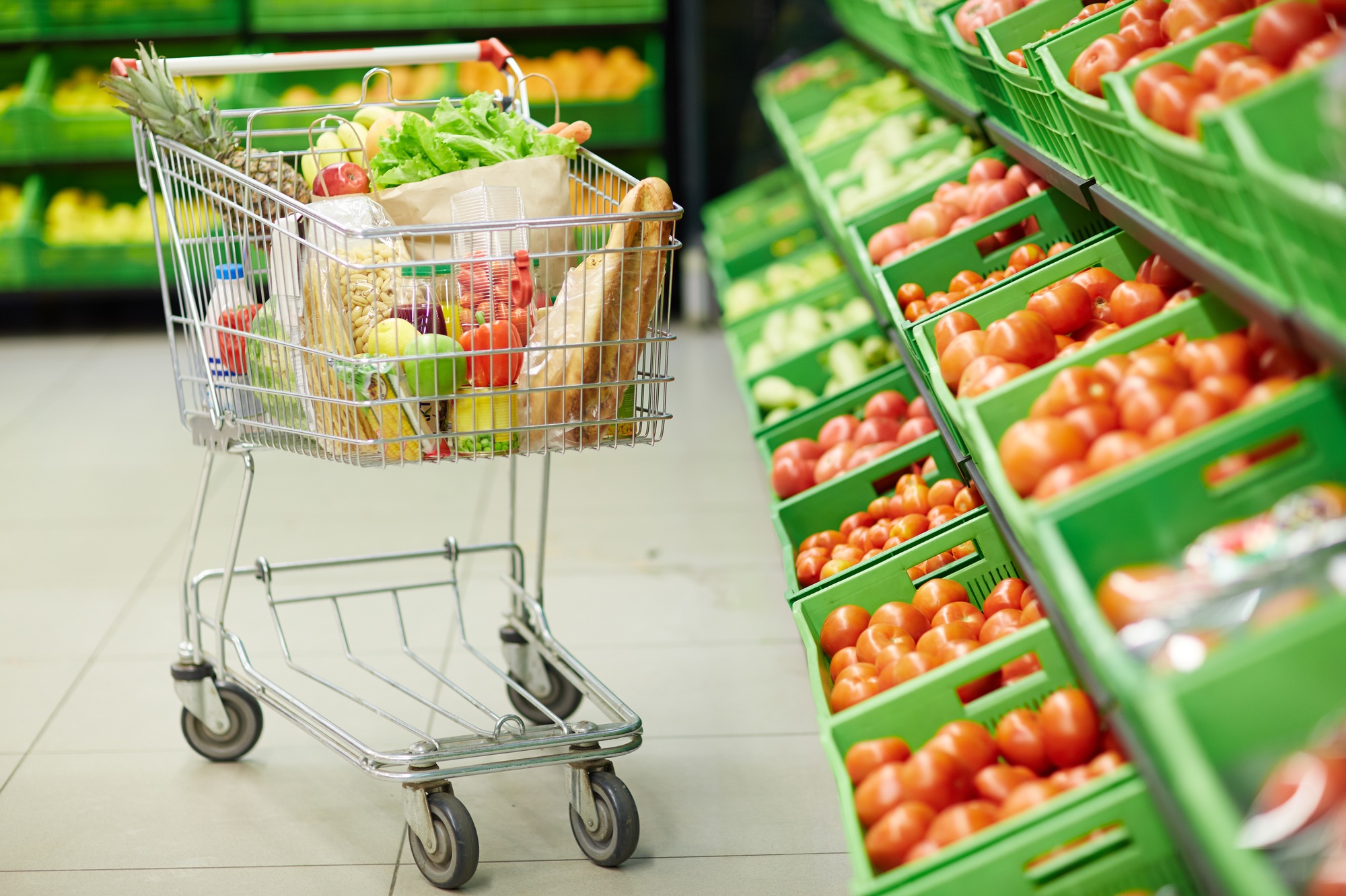 Trolley in grocery store