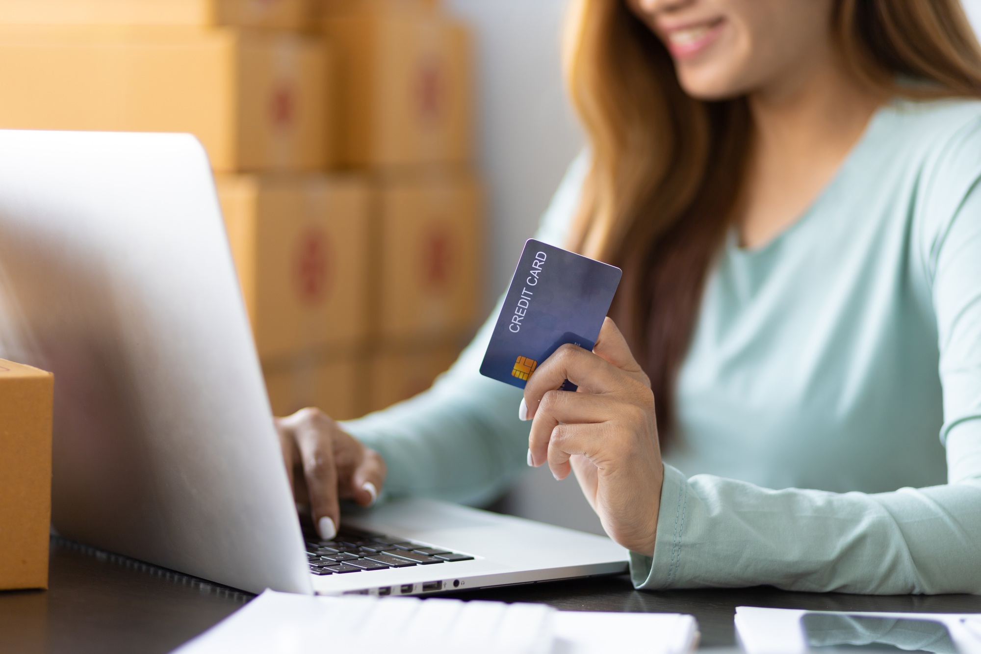 Women shopping online.