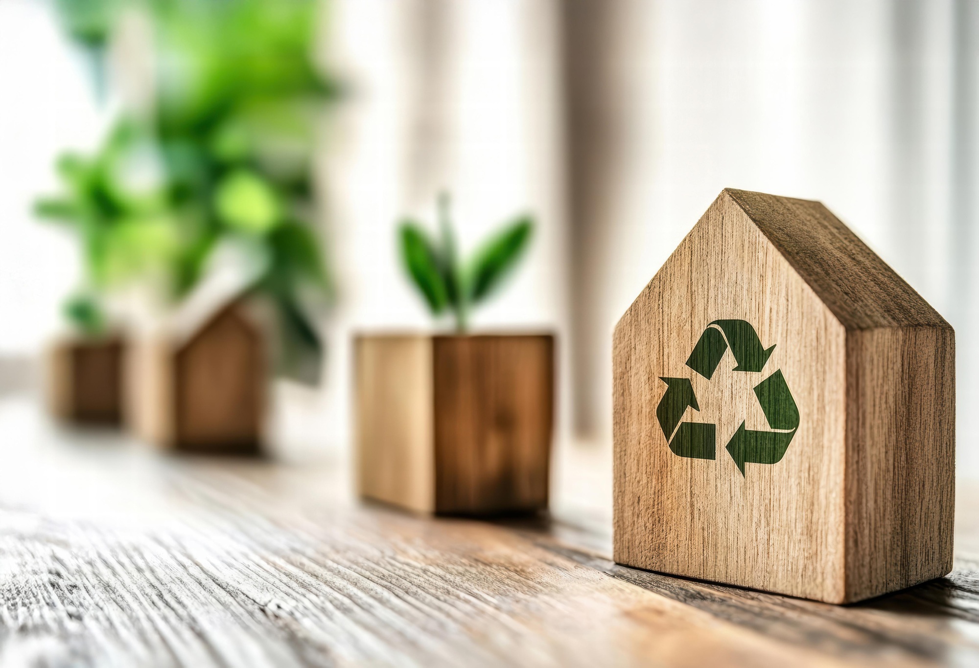 Wooden house model promotes eco-friendly living and sustainability