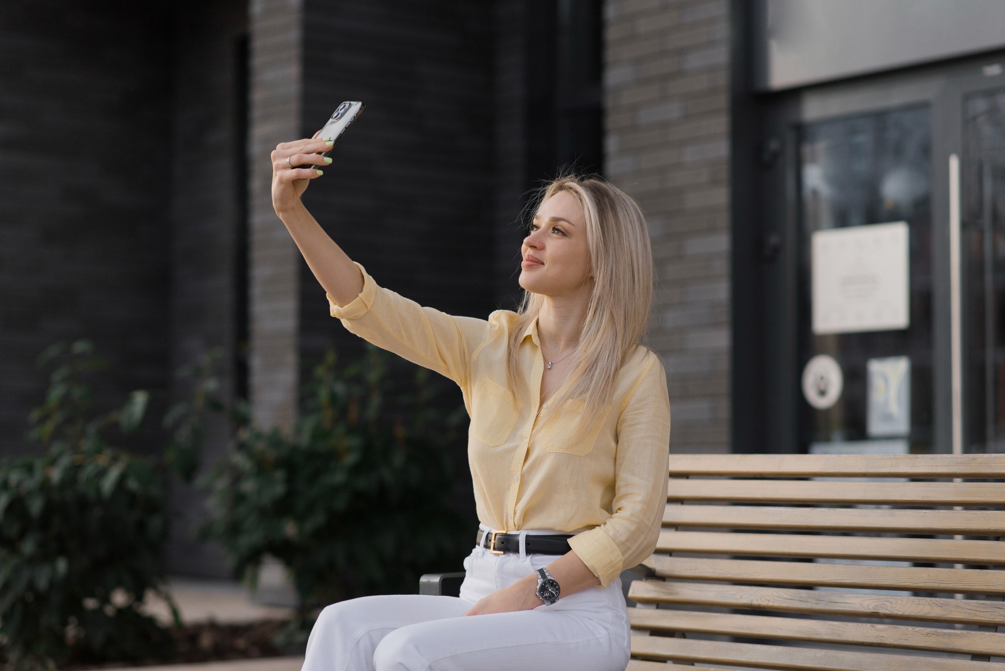 Young Millennial Content Maker Woman Shoots Influence Video Vlog Enjoys Networking Lifestyle