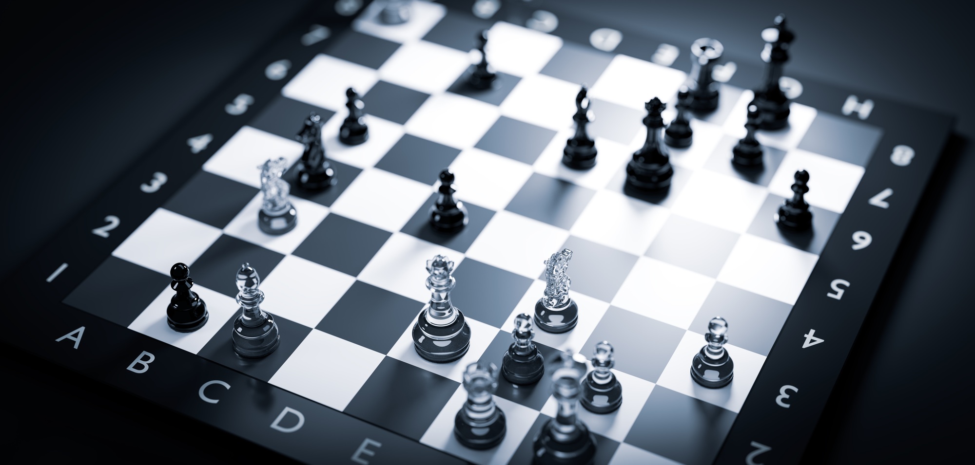 Chess game. Strategic desicion making. Plan and competition