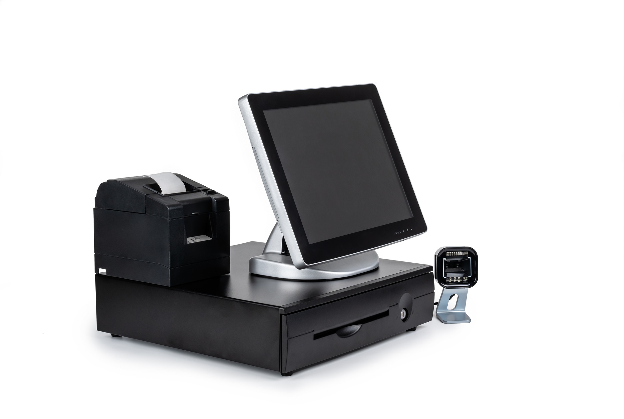 Point of sale system isolated on white