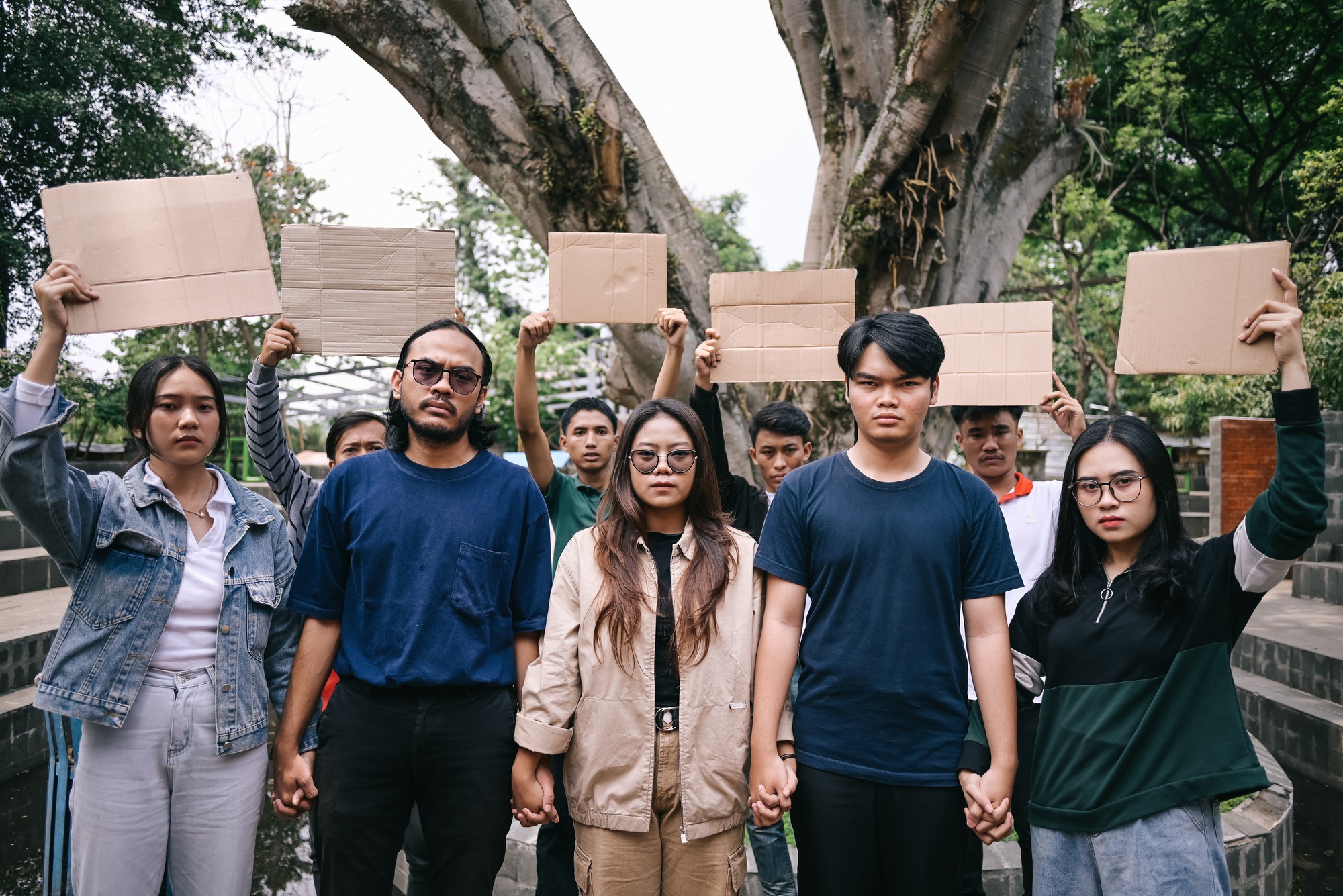 Activists Holding Hand