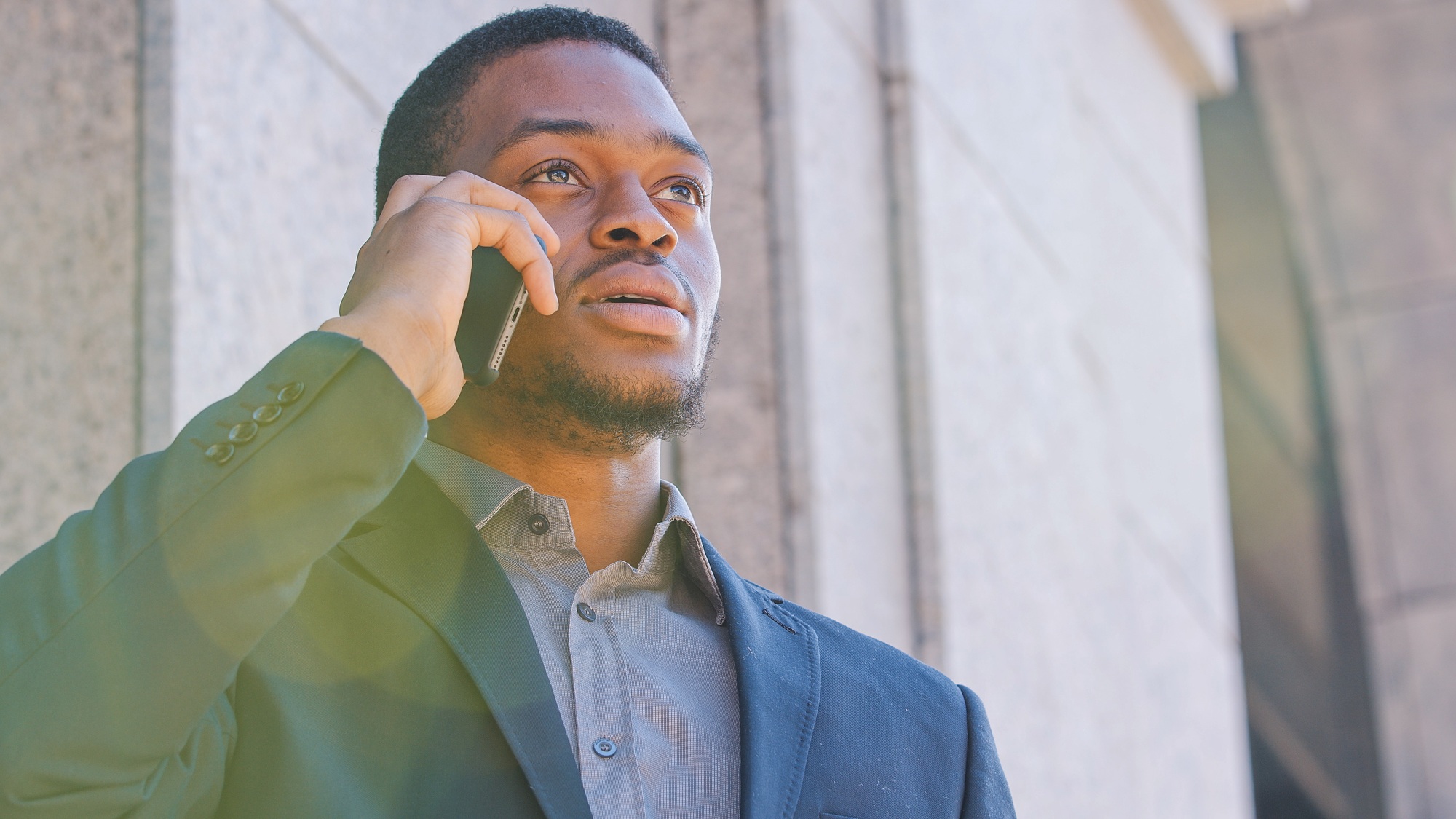 African American man sales manager worker entrepreneur employer lawyer salesman male guy talking