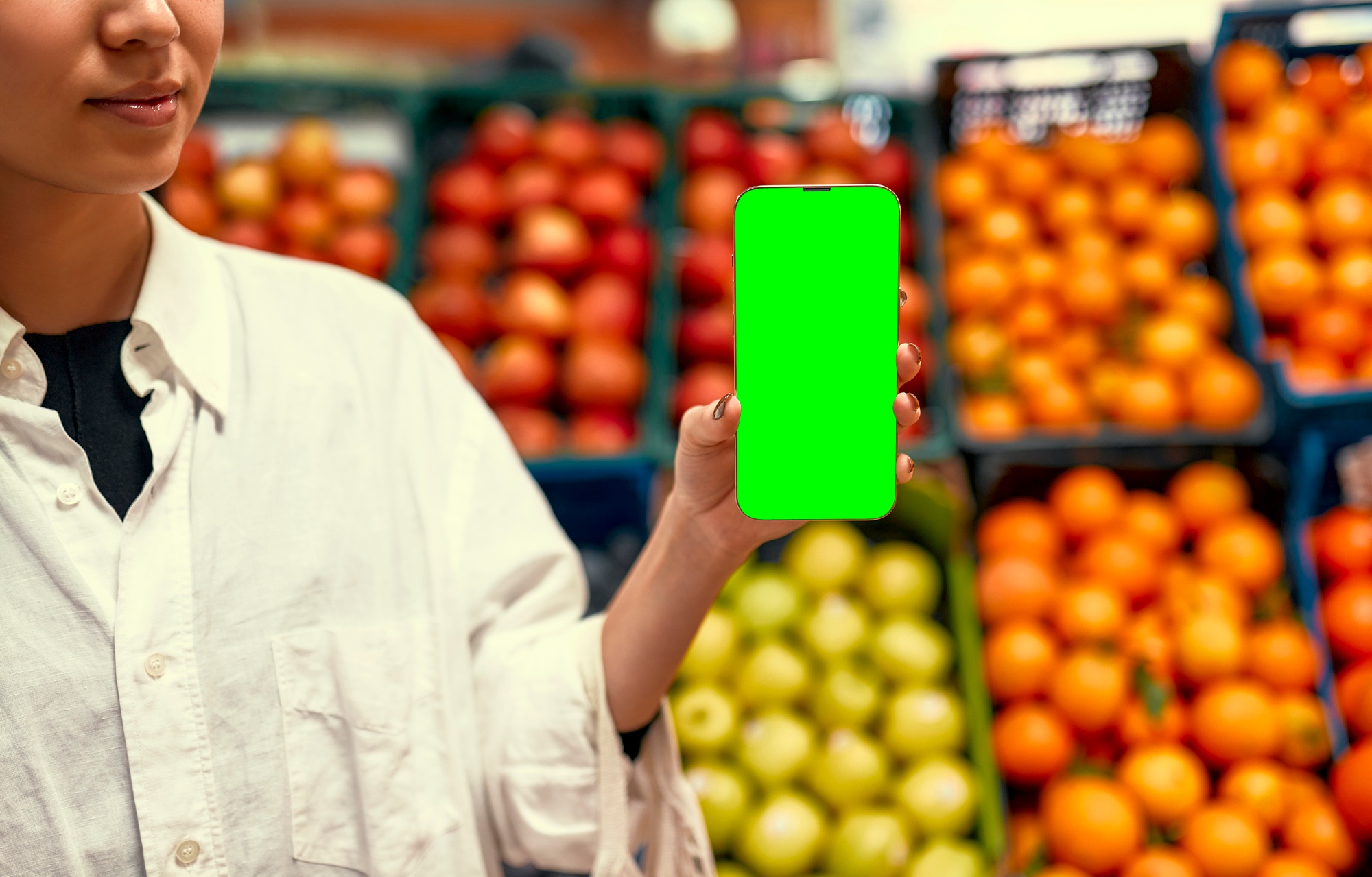 At the fruit and vegetable store