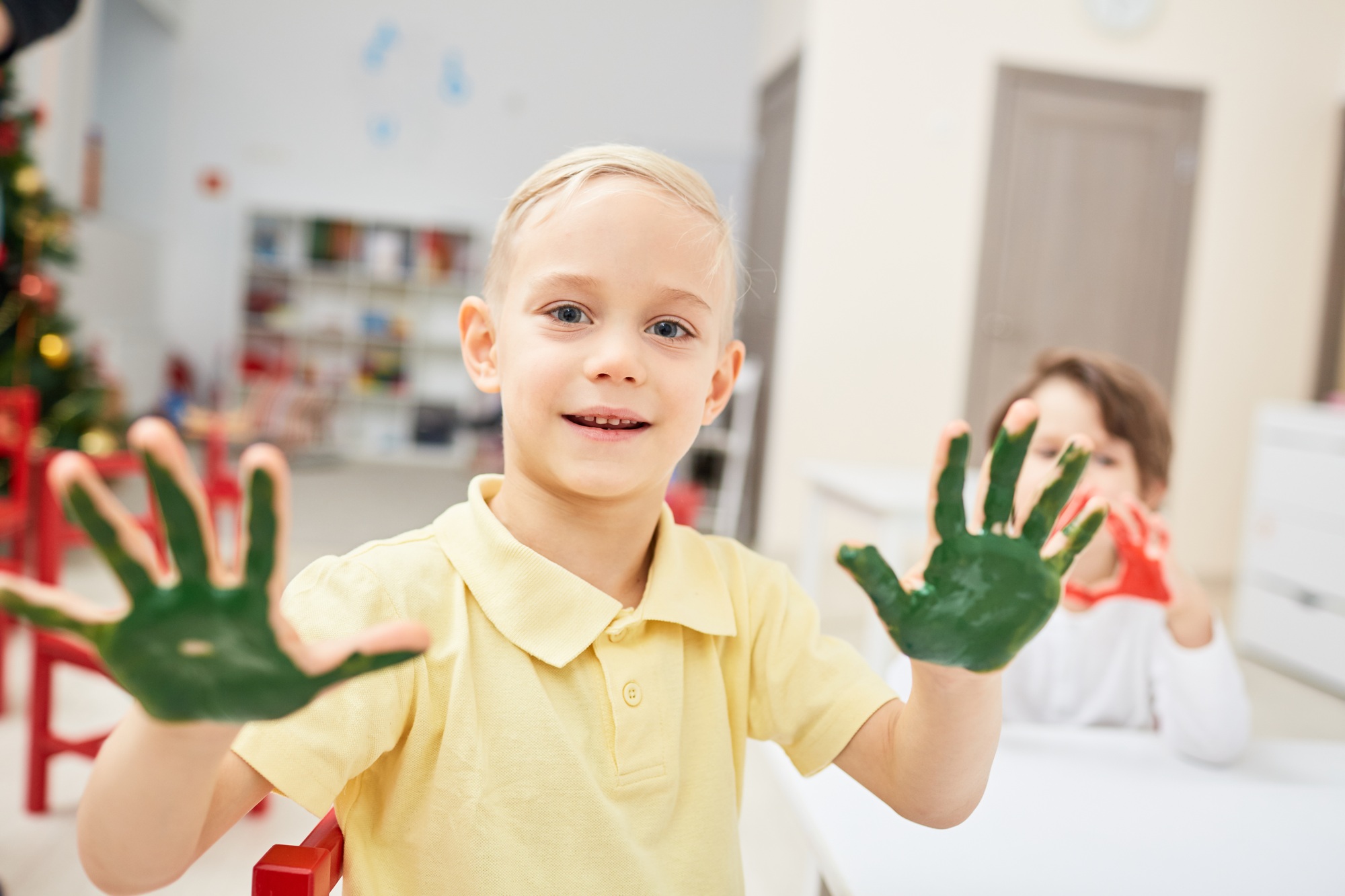 Boy with handpaint