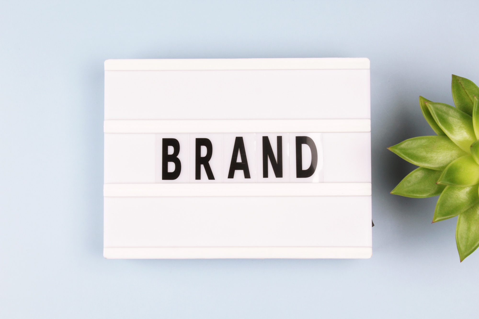 Brand word on lightbox