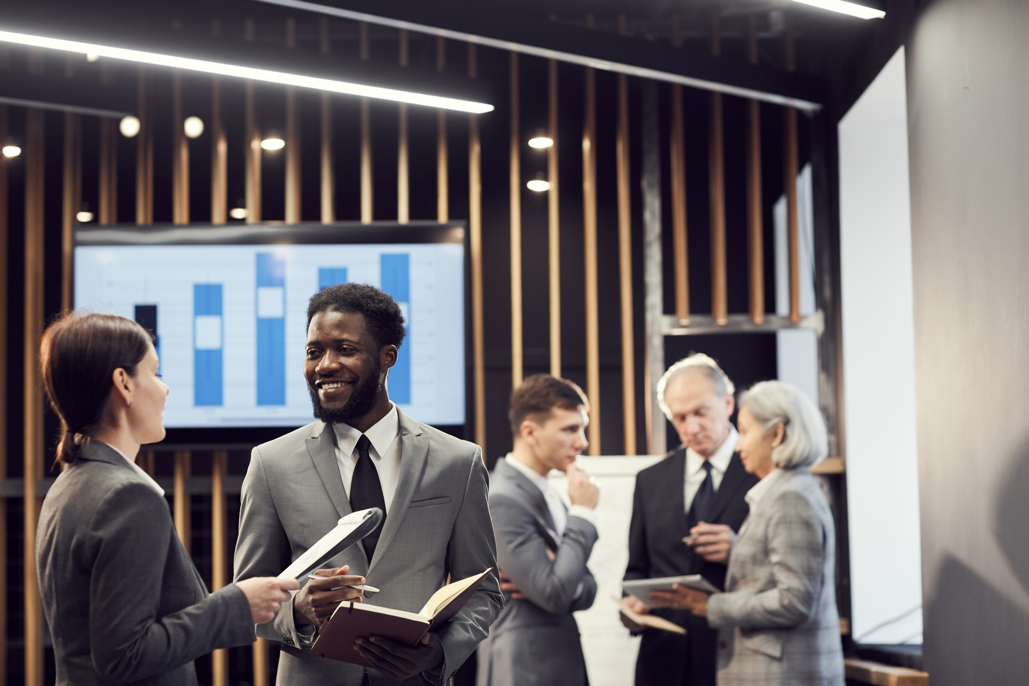 Building partnership at business conference
