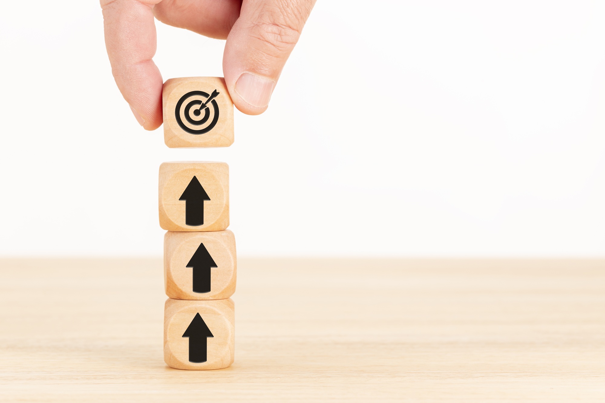 Business achievement goal and objective target concept