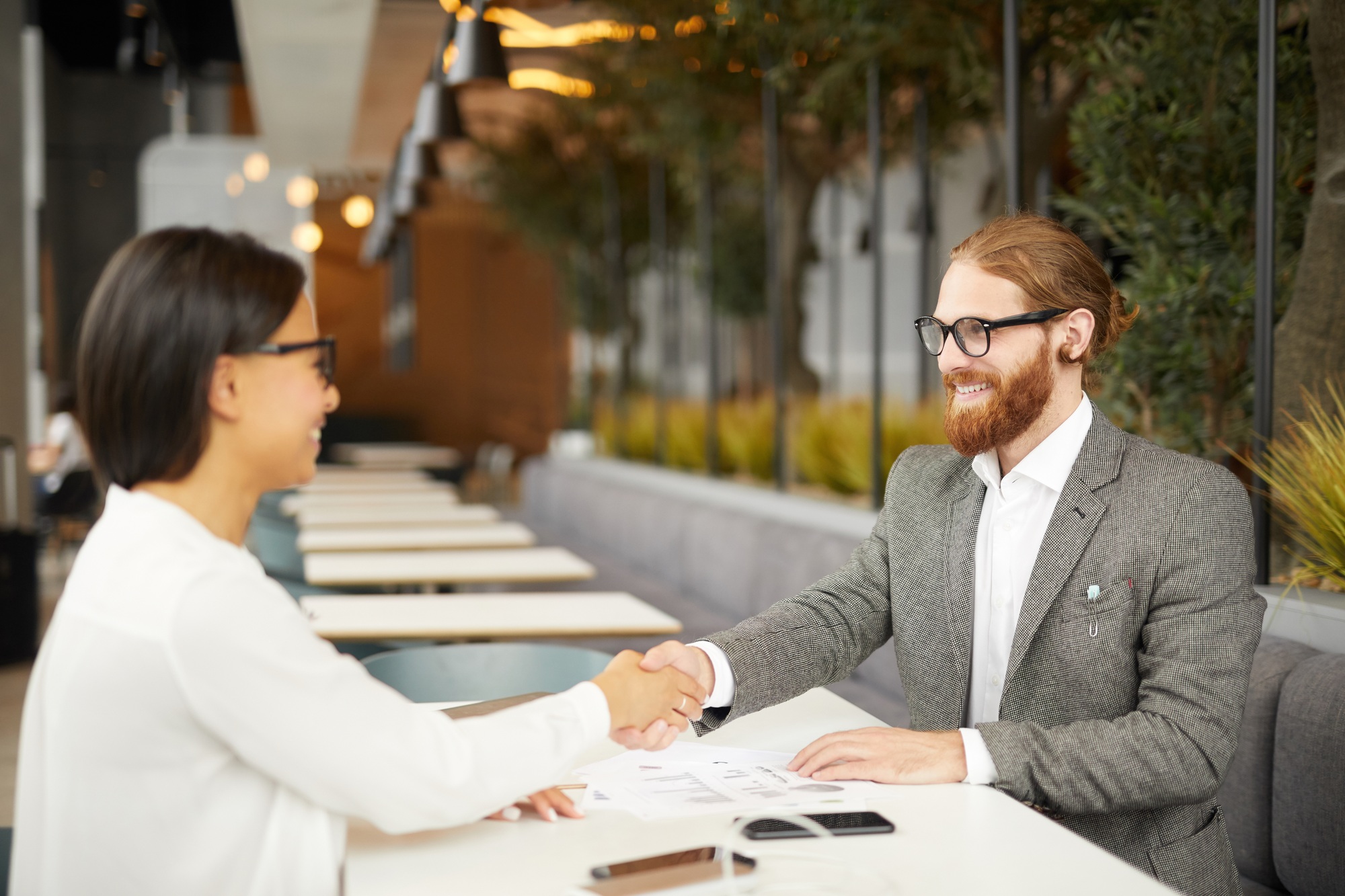 Business agreement at meeting