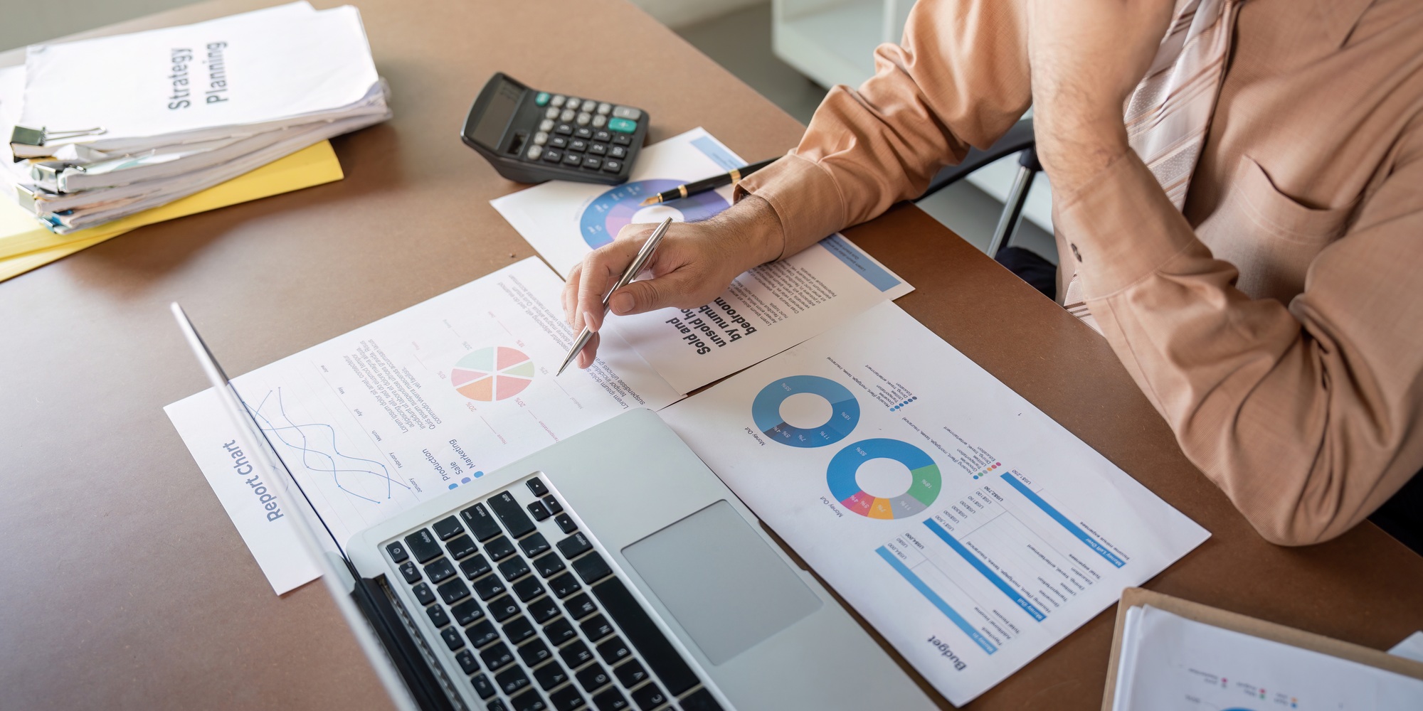 Business analysis in action office setting report generation professional environment close up view
