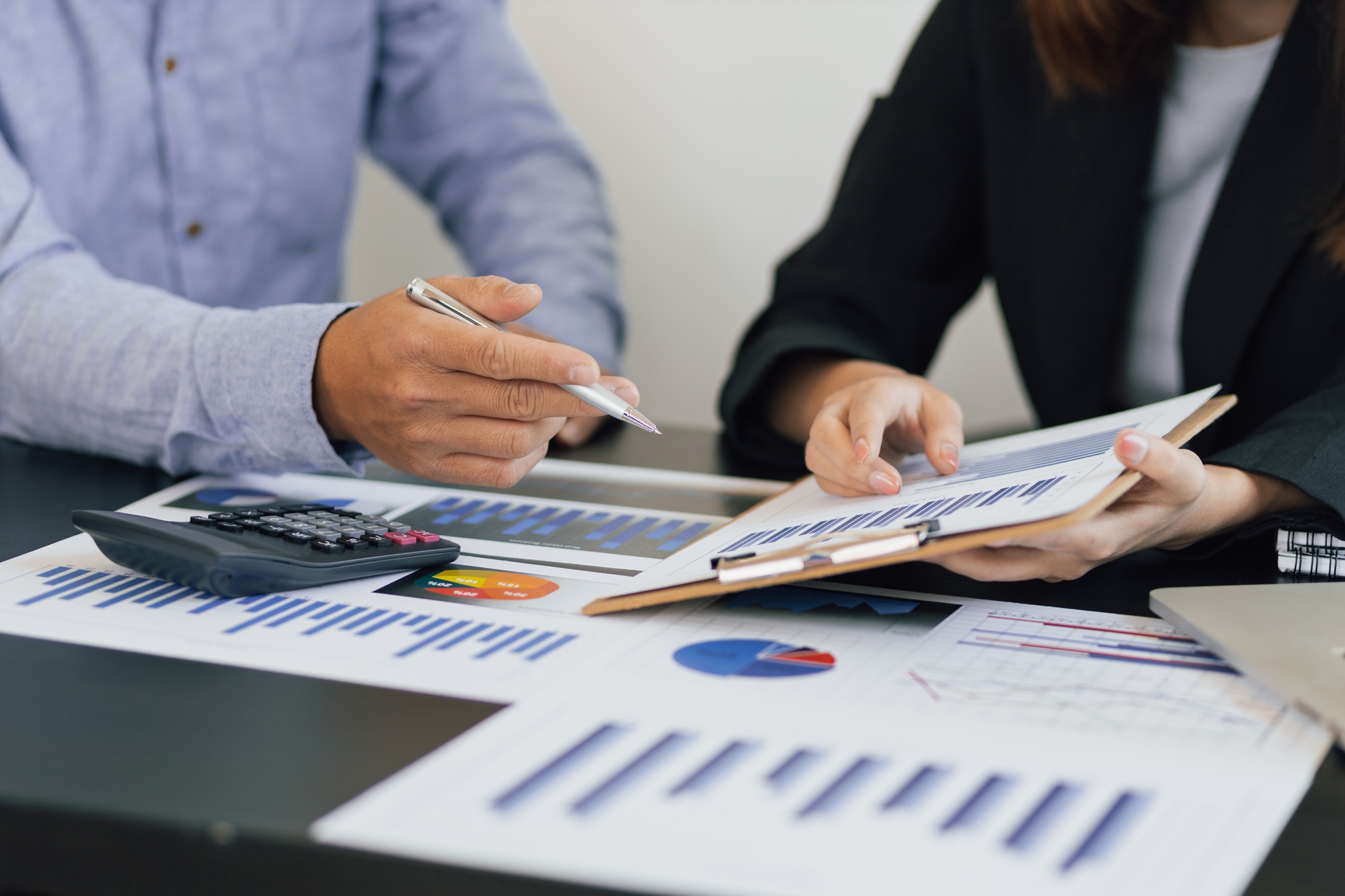 Business consultant and financial planning. Business financial planning analysis consulting concept.