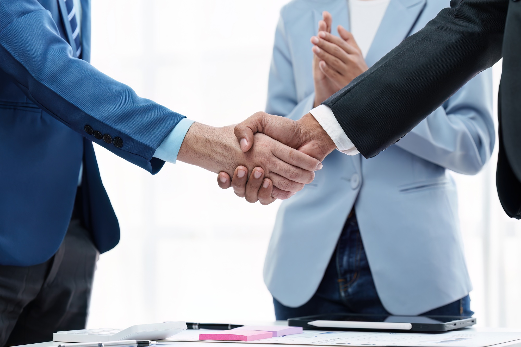 Business partnership meeting concept. Image business people handshake. Successful businessmen