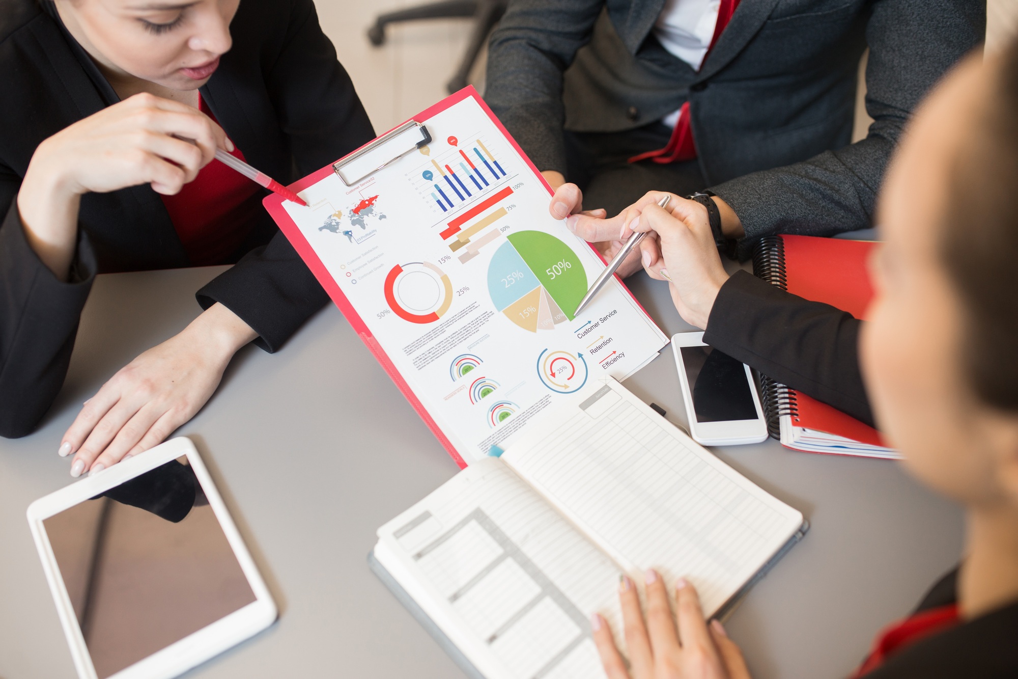 Business People Discussing Marketing Statistics