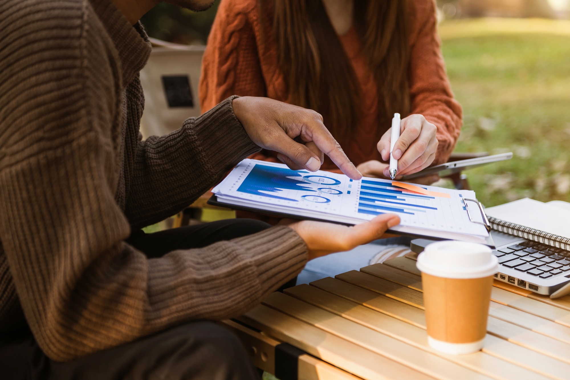 Business People Planning Strategy Analysis from financial document report, Office Concept